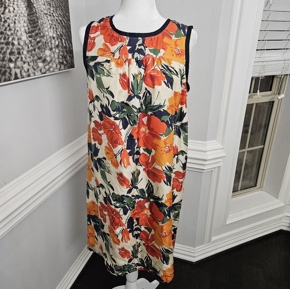 Oscar de la renta 100% silk floral tropical dress size 10 - Picture 3 of 9